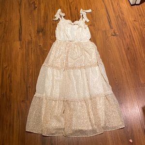NWOT tiered summery tie straps floral fairy maxi dress